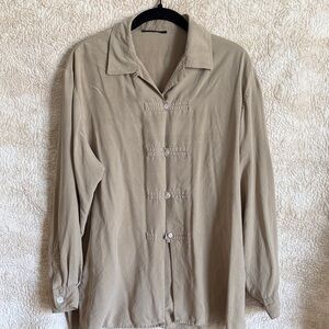 Elegant Beige Button Down Shirt for Women
